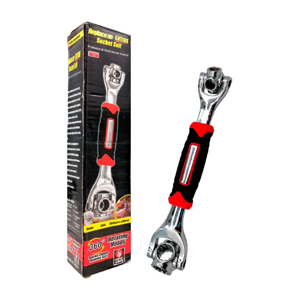 Llave de tuercas multifuncional con doble cabezal giratorio / replace an entire socket set / hl-tt4324