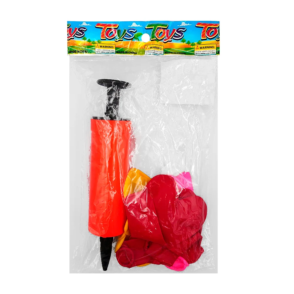 Set con 8 globos de látex con forma de corazón y bomba de aire manual chica / toys / tt547