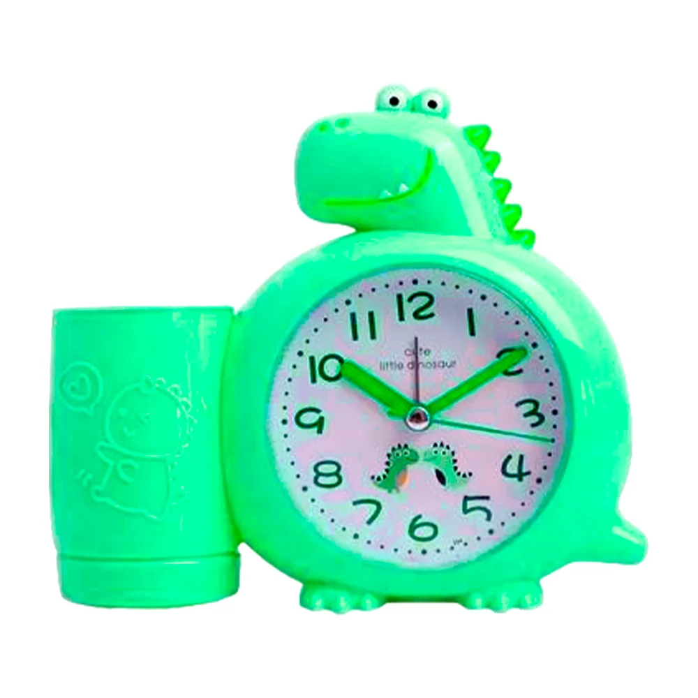 Reloj despertador infantil con lapicero y diseño de dinosaurio, 16.5x7x14cm / tx264/265