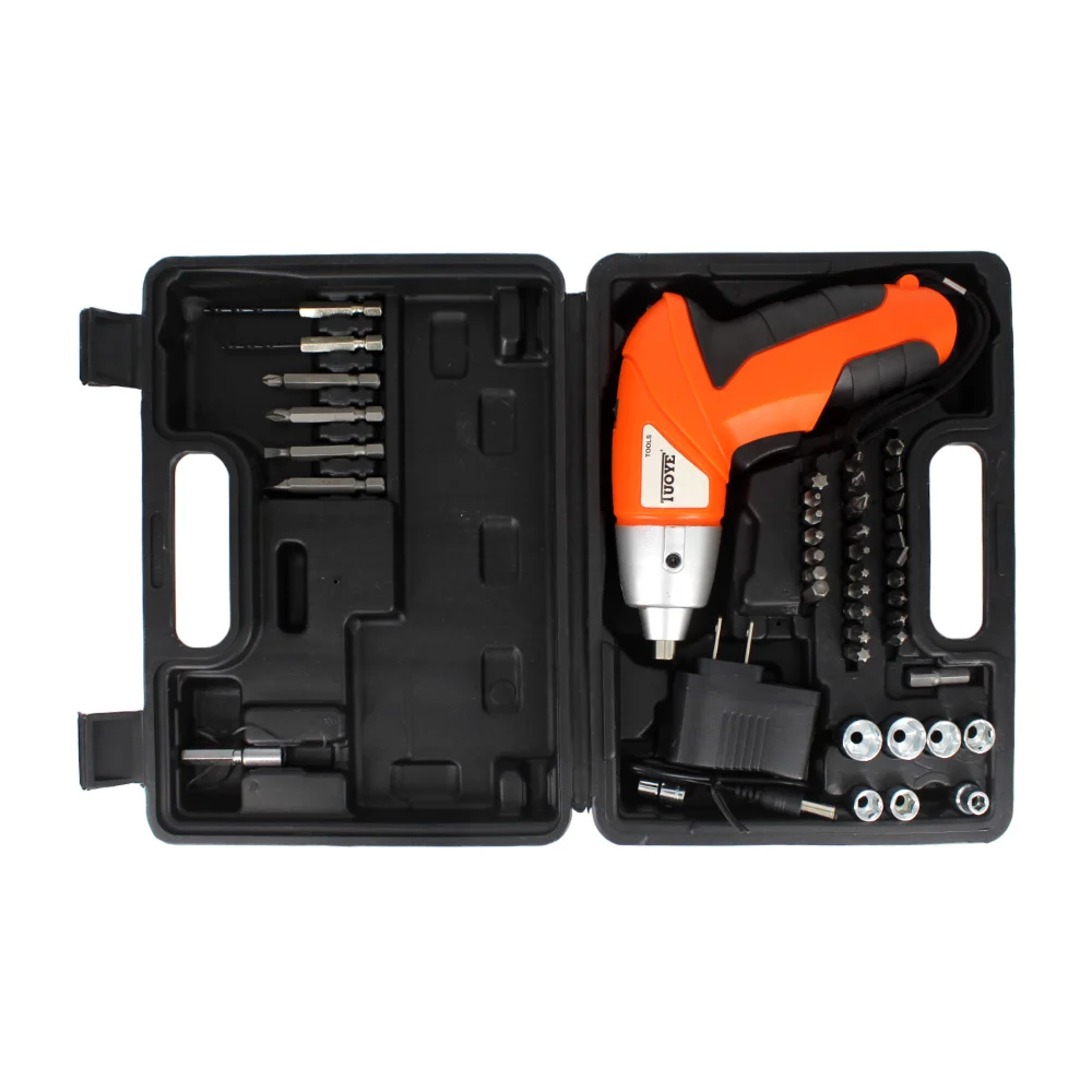 Taladro destornillador inalámbrico tuoye tools con variedad de brocas intercambiables 4.8v / cordless screwdriver