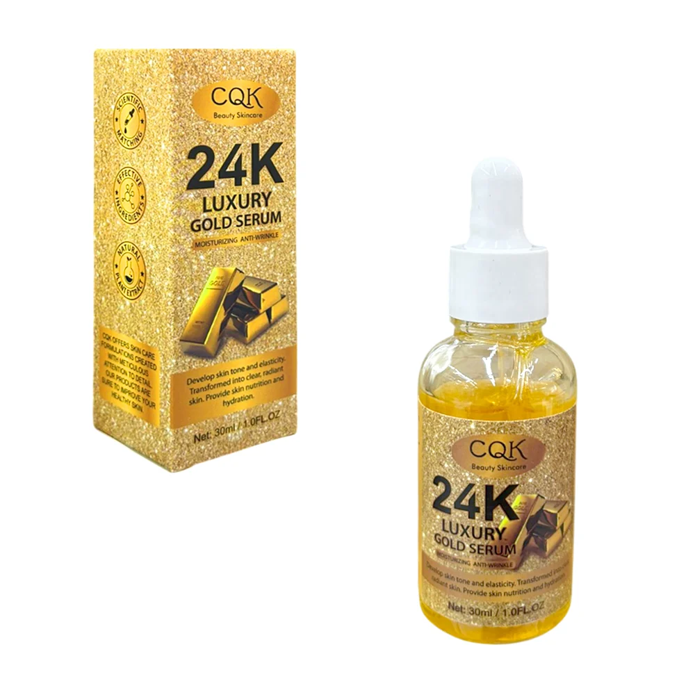 1pza Suero facial cqk hidratante anti arrugas 24k gold, 30ml / cqk-1868