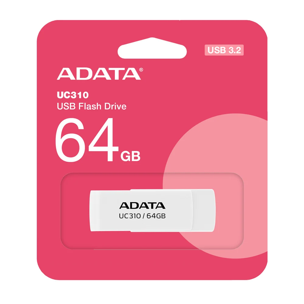 Memoria usb adata 3.2 de 64gb, color blanco / uc310