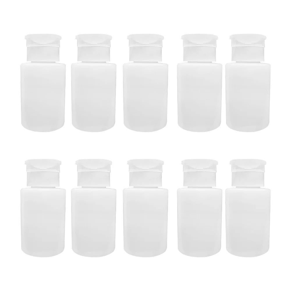 Paquete con 10 frascos dispensador y contenedor de plástico con capacidad para 180ml / un-128f