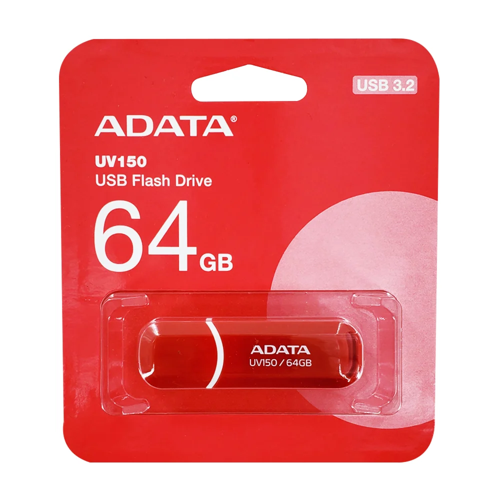 Memoria flash adata uv150 de 64gb con usb 3.2 en color rojo / auv150-64g-rrd