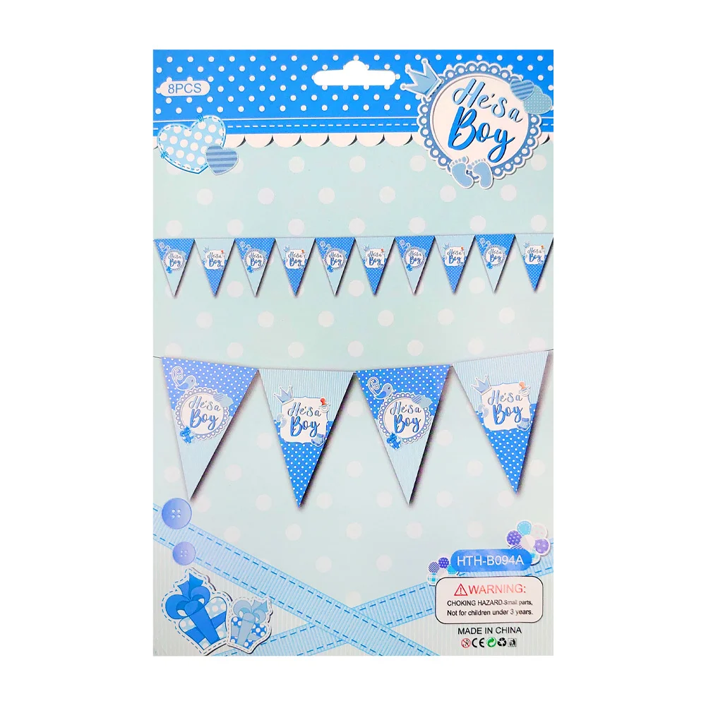 Letrero banderín colgante en forma triangular con temática de baby shower, 8pcs / hth-b094a