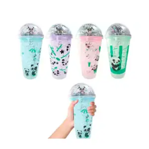 Vaso transparente ele-gate con popote, diseño y decoración de oso pan…