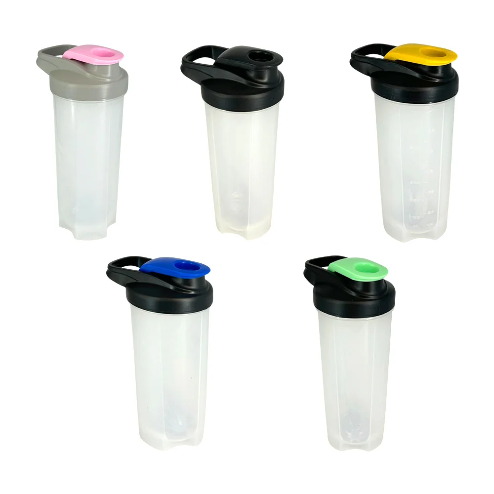 Vaso shaker deportivo de plástico con mezclador de proteína, variedad de colores