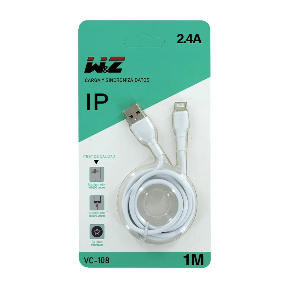 Cable w&z con entrada lightning iphone de 1 metro para carga y transferencia de datos / vc108 / 5046583