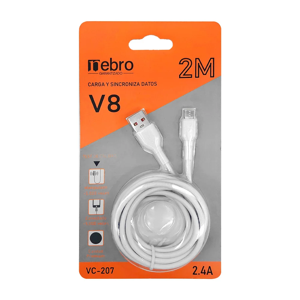 Cable para carga y transferencia de datos con entrada v8, de 2 metros / 5046941