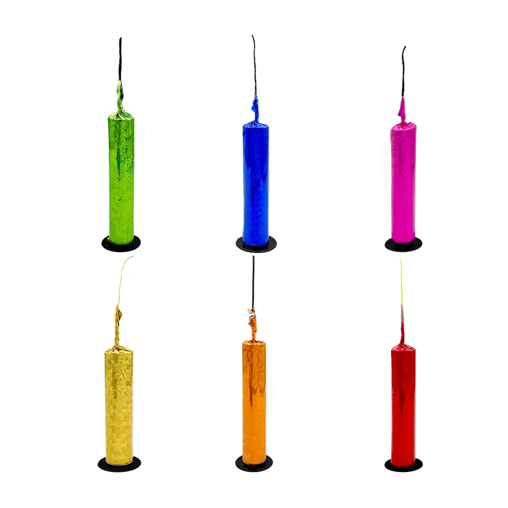 1pza vela grande de pirotecnia con mini base de plástico y mecha, 12cm, variedad de colores / vela.chispa / vela chispero