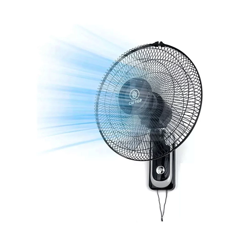 Caja con 2 ventiladores redondos metálicos con 5 aspas para pared cm-top / wall mounted fan