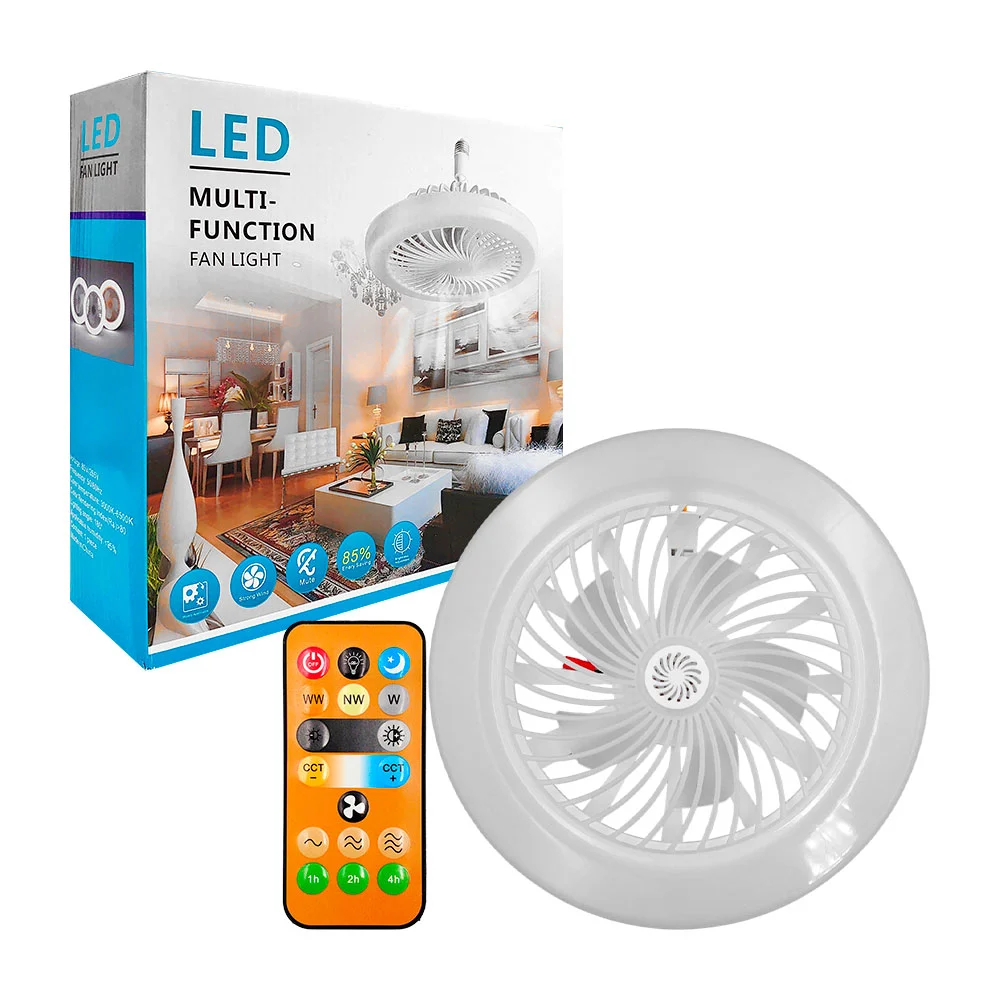 Lámpara de techo con ventilador de 5 aspas + temporizador silencioso y control / multi-function fan light / el-365 / zh664 / zy-zh664