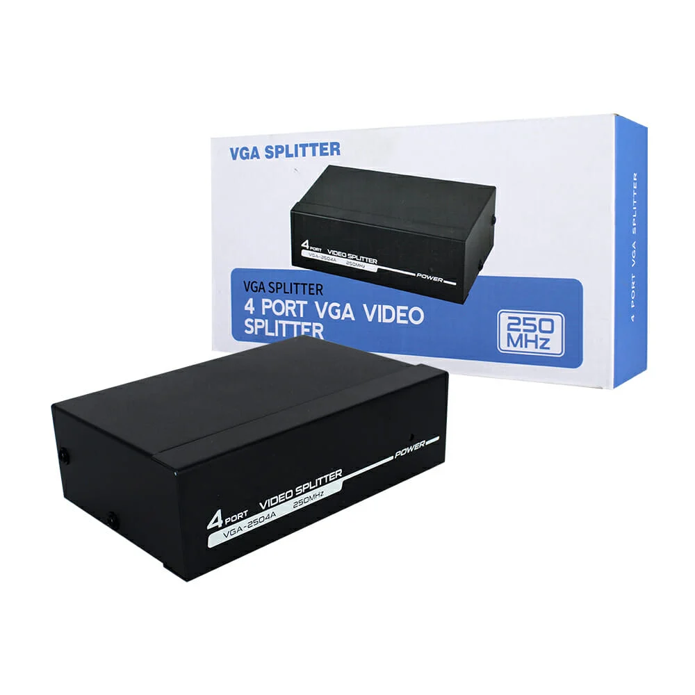 Splitter divisor de video con 4 salidas vga para resolución máxima full hd 1920 / vga-2504a