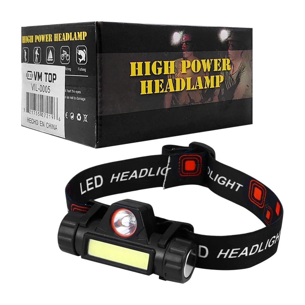 Lámpara tipo minero recargable vm top con 2 modos de luz intercambiable / high power headlamp