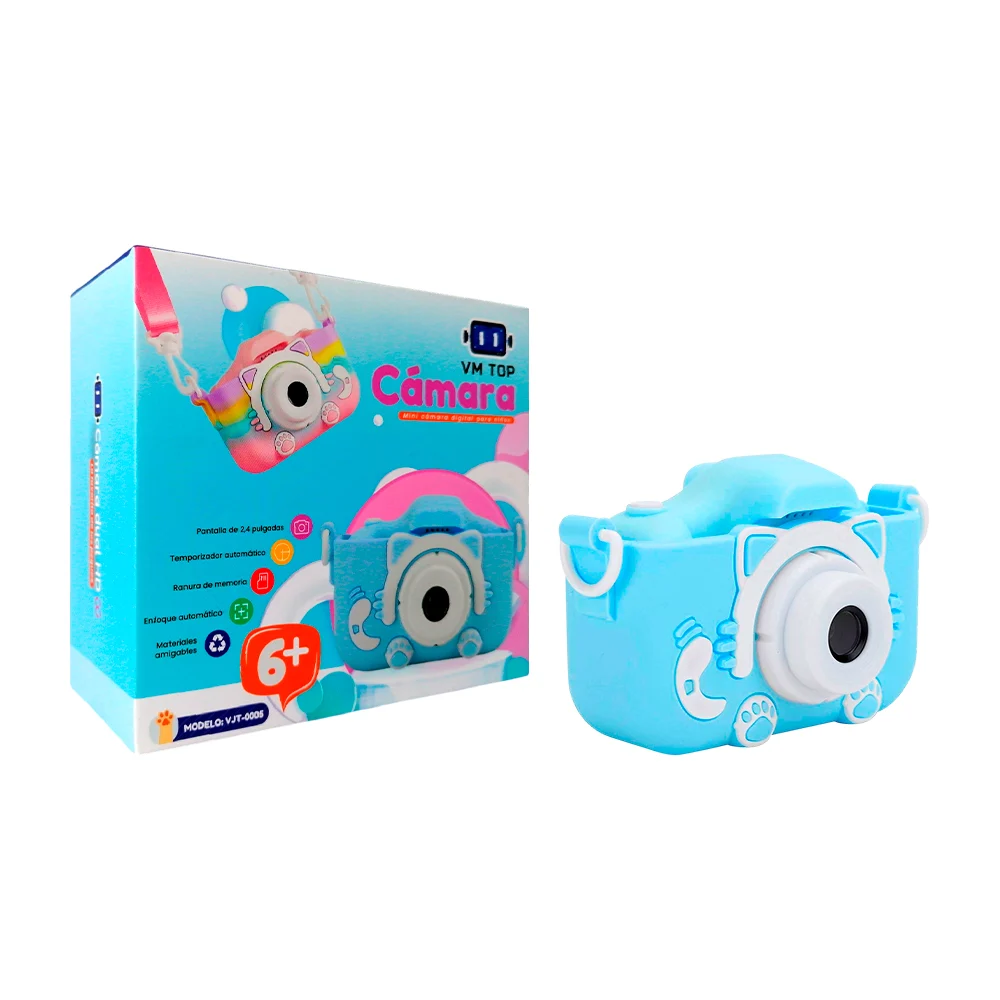 Cámara infantil con diseño de gatito, pantalla de 2,4 pulgadas y ranura para memoria sd, variedad de modelos / vm top