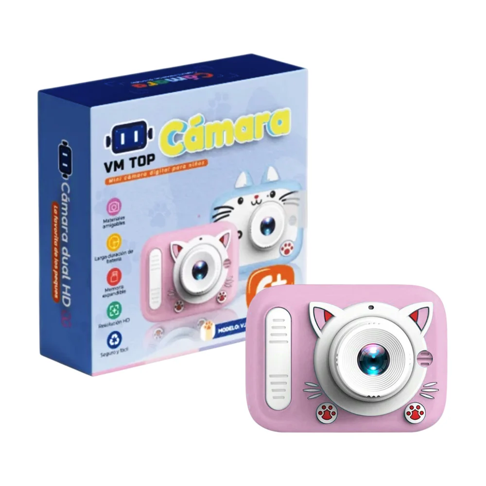 Cámara infantil con resolución hd, memoria expandible y diseño de gatito, variedad de modelos / vm top
