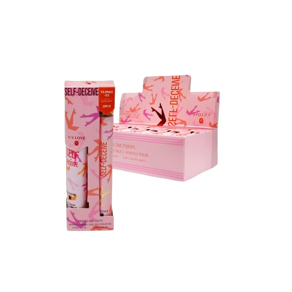 Blíster de 2 cosméticos self-deceive perfume/fragancia y loción corporal para dama de 35ml perfume set / vl9065-1