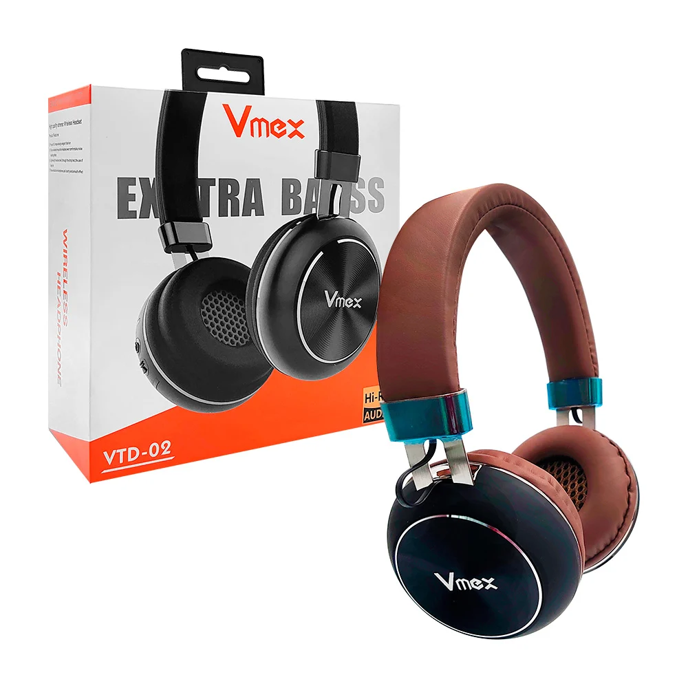Audífonos diadema inalámbrica vmex acolchada, con ranura para sd cable auxiliar, variedad de colores / 082196