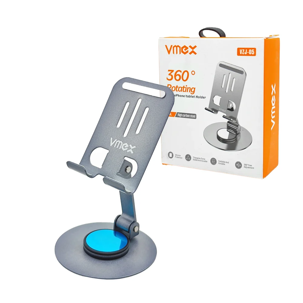 Soporte plegable metálico vmex con rotación de 360° para teléfono celular, variedad de colores / 418735