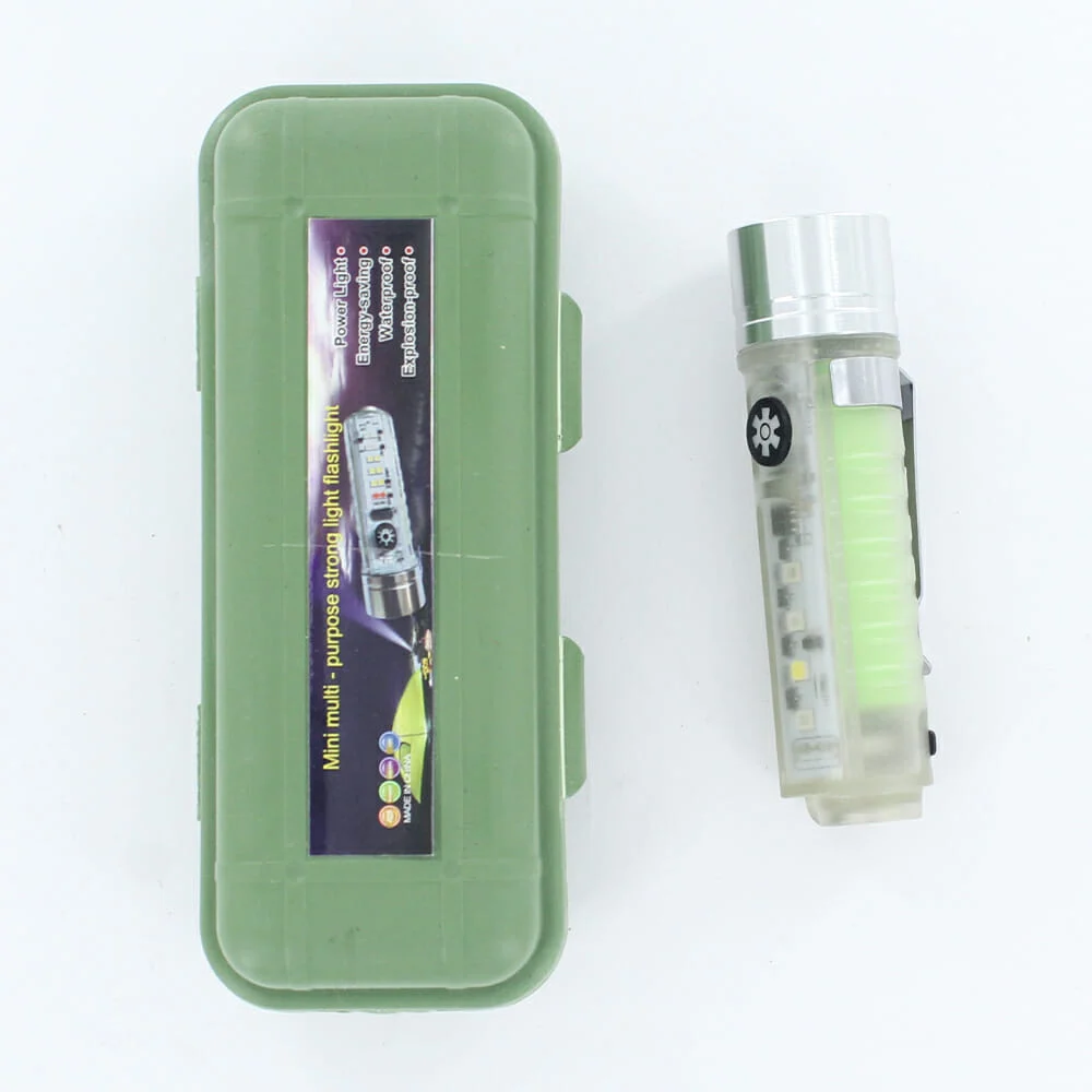 Mini lámpara linterna recargable de mano con modos de luz intercambiables / w8081-520c