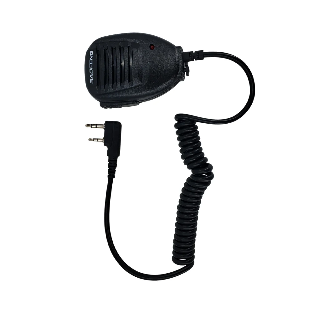 Micrófono para radio bidireccional walkie talkie con cable tipo espiral y solapa / wc039