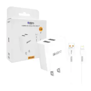 Cubo cargador con 2 puertos usb + cable con entrada lightning / 50462…
