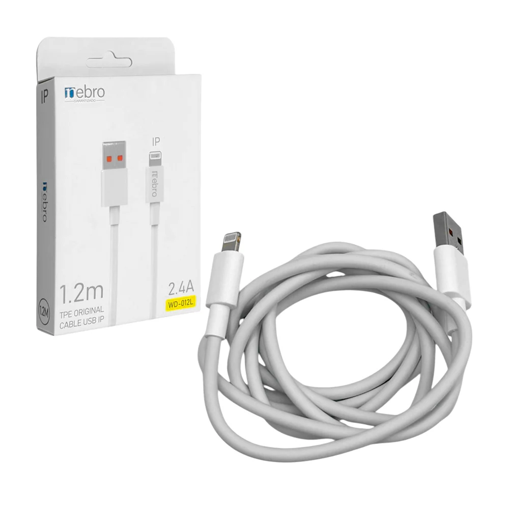 Cable para carga de 1.2 metros con entrada lightning a usb, 2.4a / 361108
