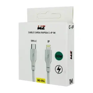 Cable w&z con entrada lightning iphone a tipo c de 1 metro para carga…