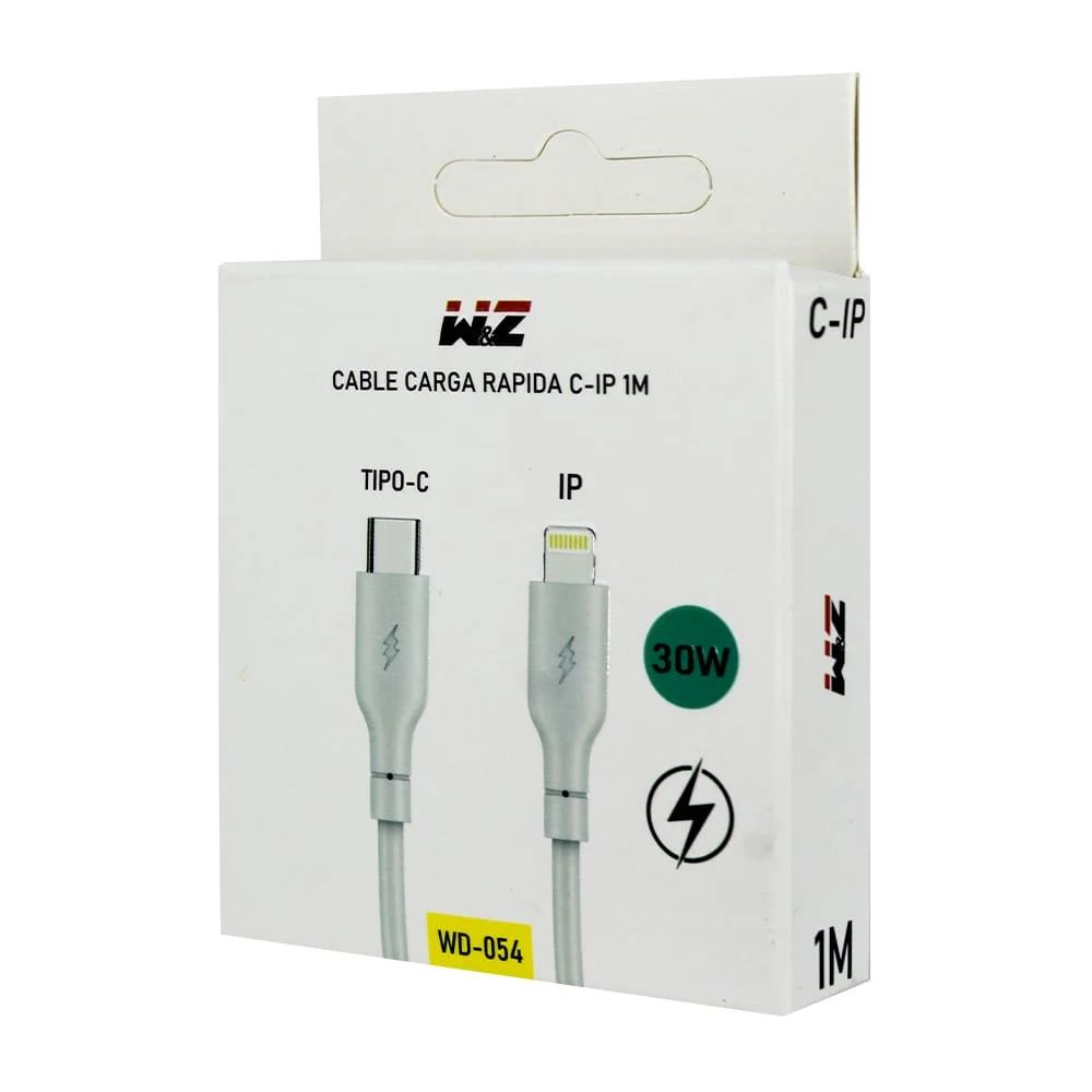 Cable w&z con entrada lightning iphone a tipo c de 1 metro para carga rápida, 27 watts / 5046378