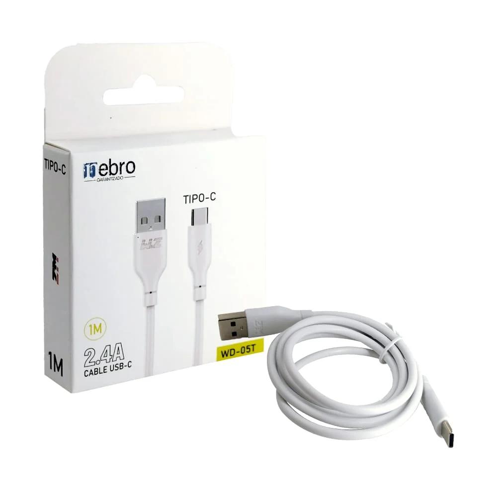 Cable w&z con entrada tipo c a usb de 1 metro para carga de 3.0a / nebro / wd-05t