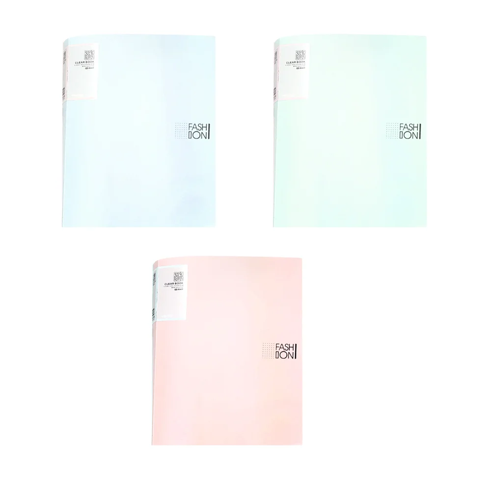 Folder/carpeta tipo recopilador con 40 hojas transparentes para archivos clear book, variedad de colores / 9104