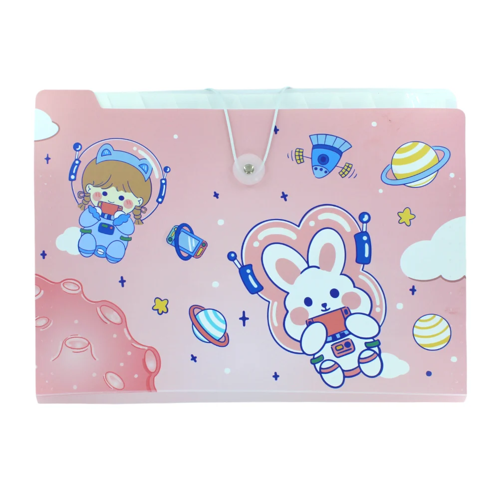 Folder / carpeta con seguro elástico de 8 compartimentos, variedad de diseños / wd9335