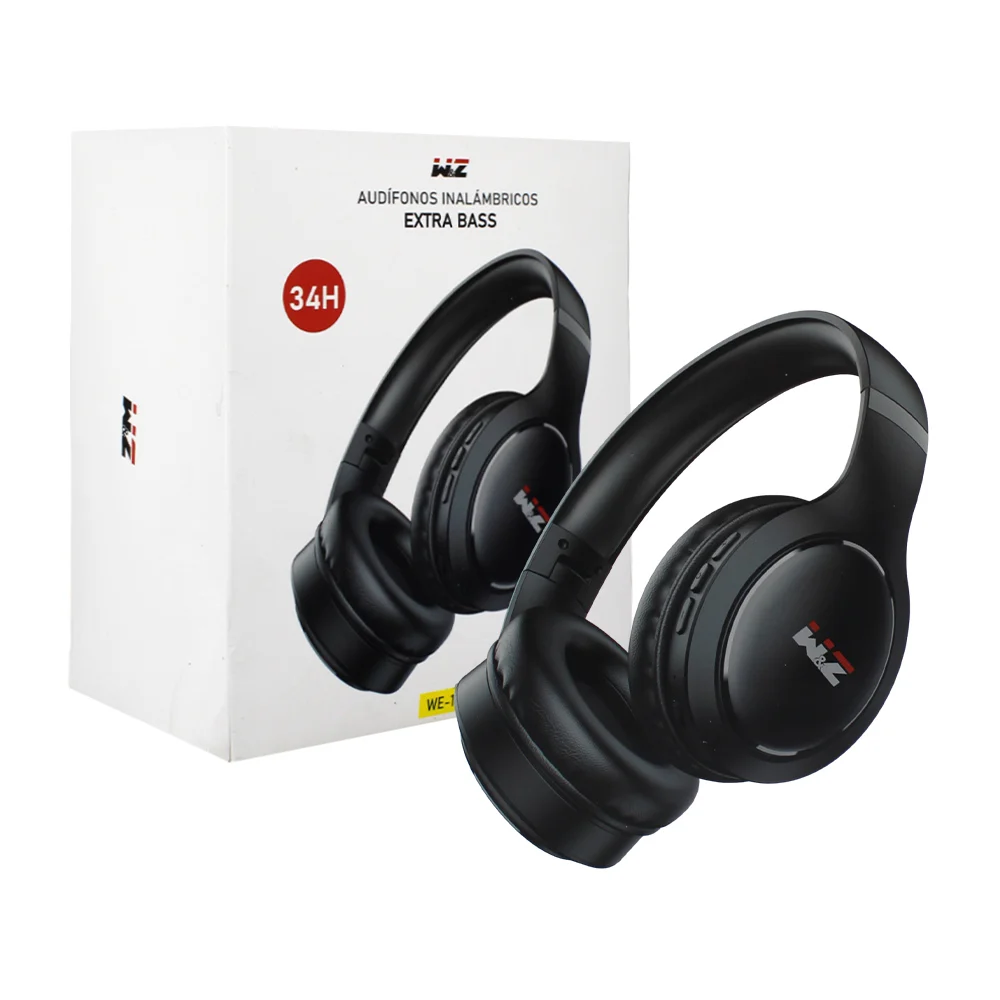 Audífonos inalámbricos de diadema acolchada, con controlador de volumen, encendido, reproductor, entrada tipo c y auxiliar, variedad de funciones / w&z / we100