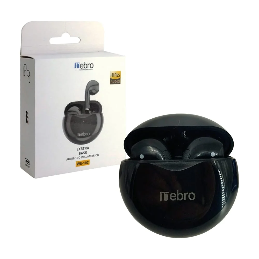 Audífonos inalámbricos tipo earphones con estuche de carga redondo brillante, variedad de colores / nebro / w&z / we-102