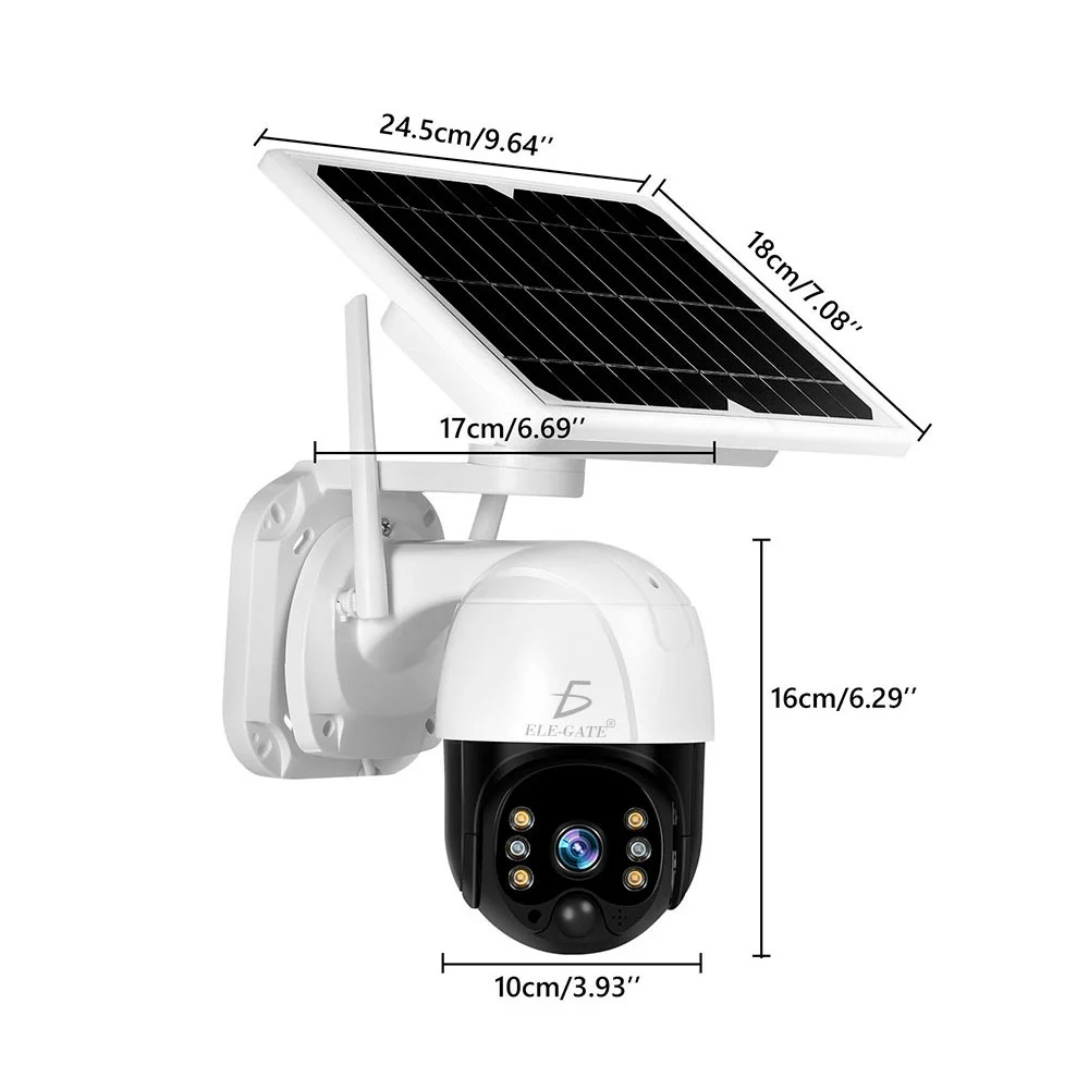 Cámara de seguridad solar 4g con resolución de 2mp y visión nocturna / web.57
