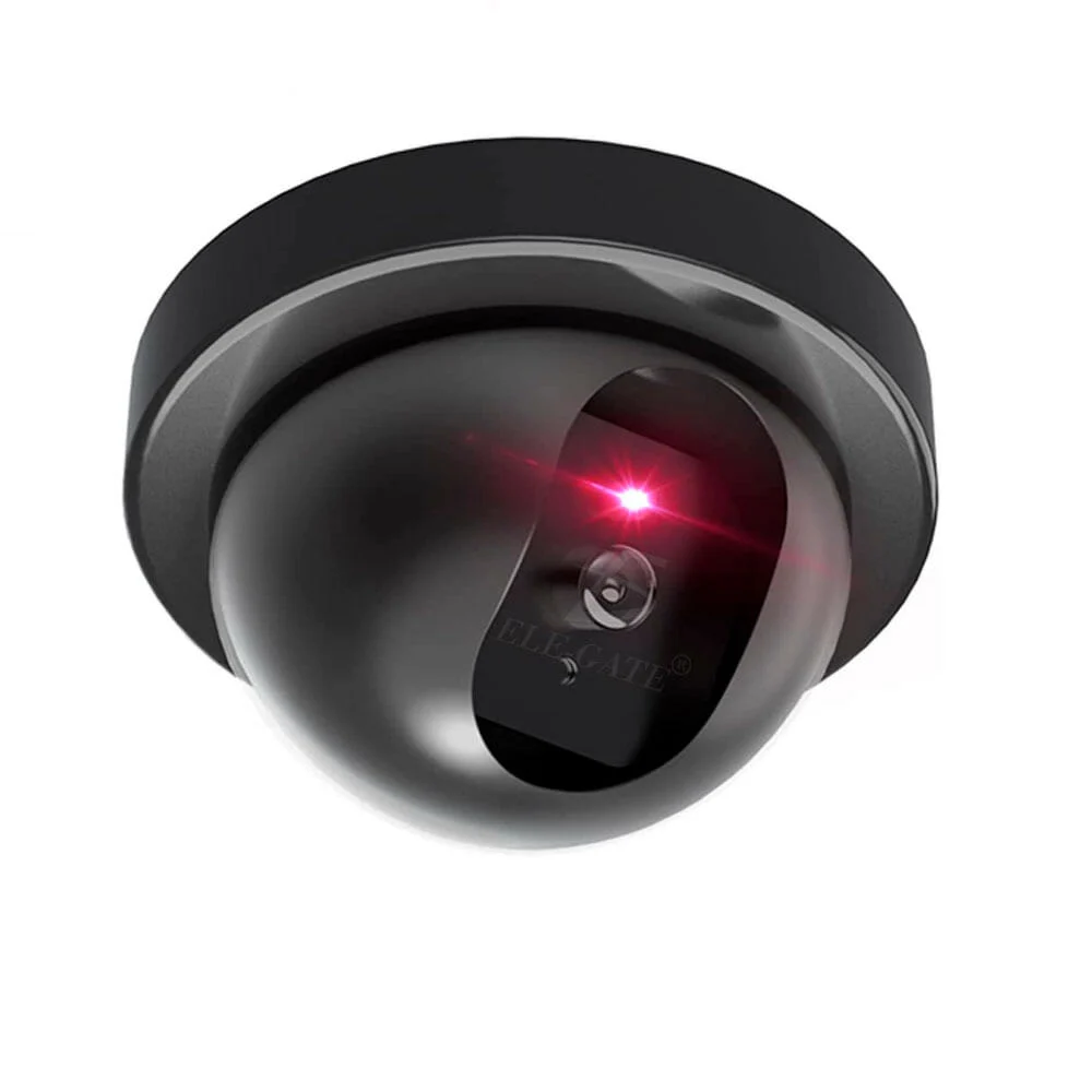 Cámara de seguridad falsa con aspecto realista y luz led roja intermitente