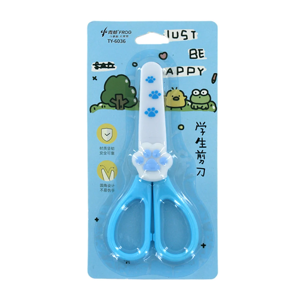 Tijeras infantiles con diseño de huellitas, variedad de colores / just be happy / wh-948