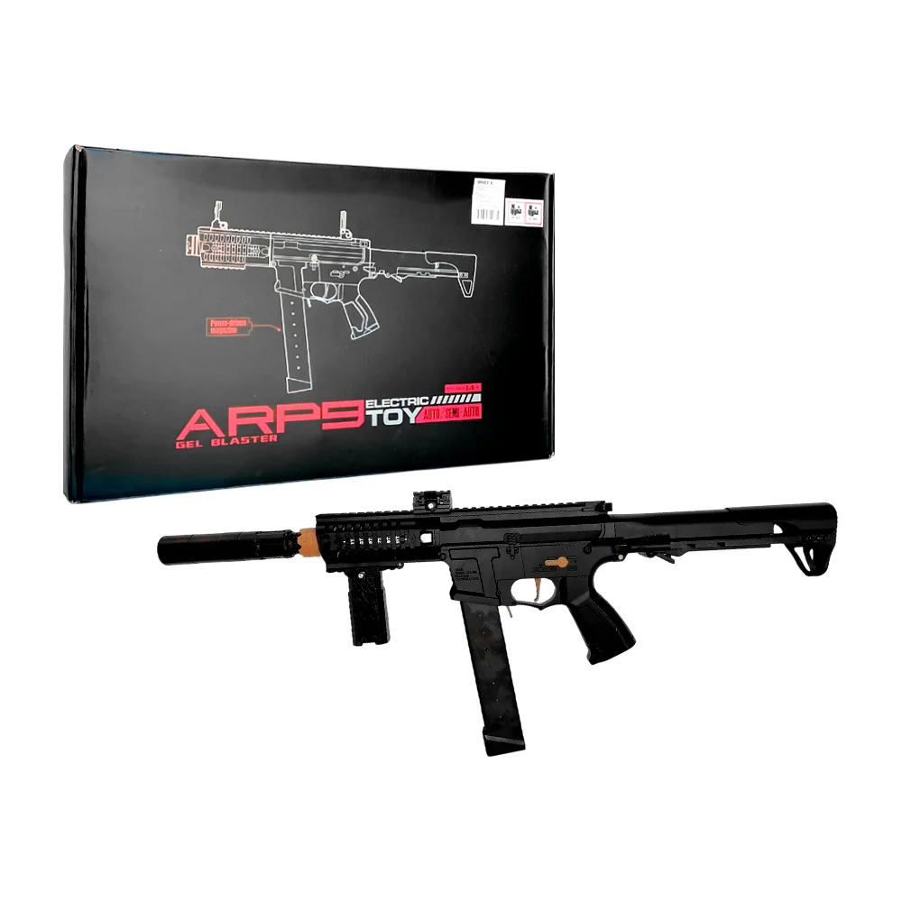 Pistola tipo arp9 de hidrogel semiautomática color negra con accesorios / gel blaster / wh51-1