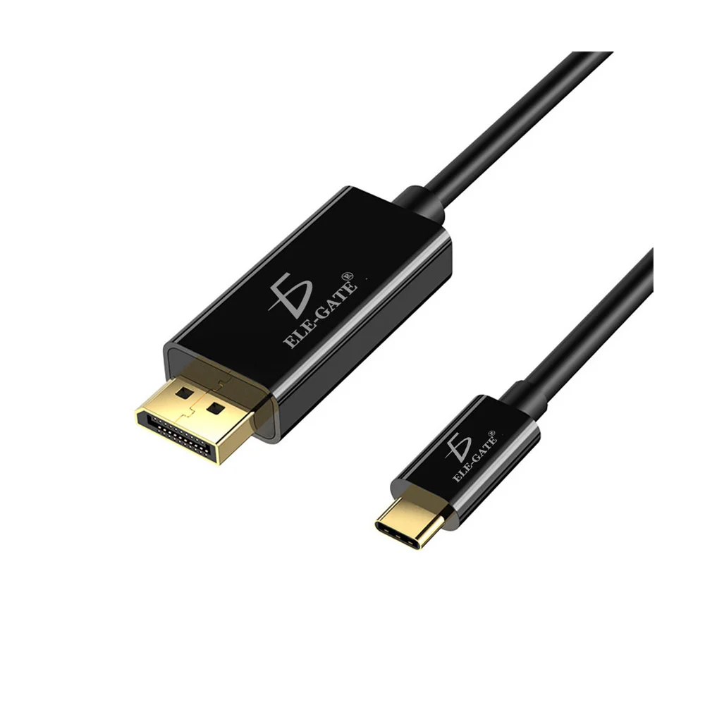Cable adaptador ele-gate tipo c a hdmi display port de 1.8 metros en color negro / usb3.1