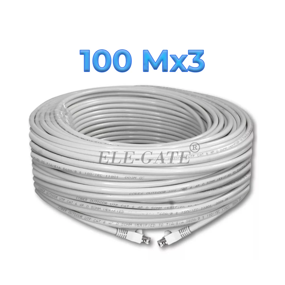 Cable utp poe cat 6 blanco rj-45 cca premium de 100 metros/ wi.183