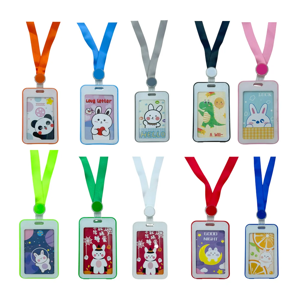 Porta gafete con diseño de animales animados, variedad de colores / wj-1003kt / t-827v