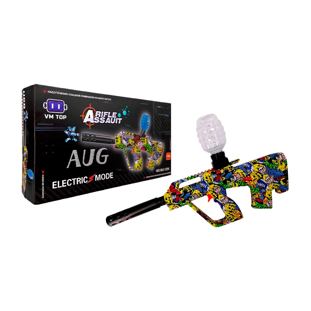Pistola de hidrogel eléctrica automática aug de juguete vm top, con diseño de graffiti / g590-4