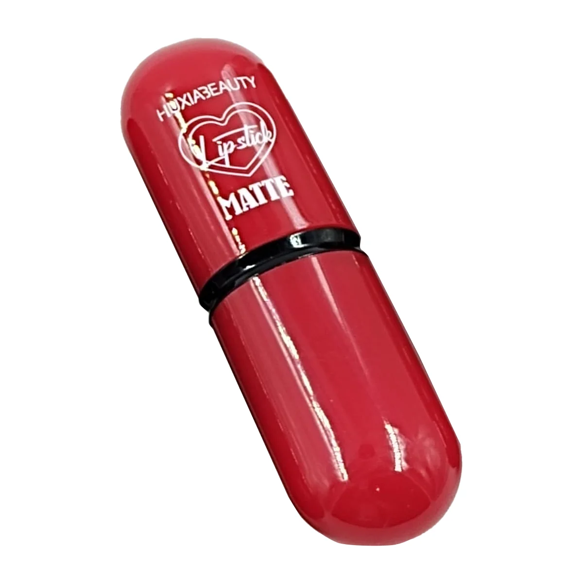 1pza Labial lip stick color matte con diseño de corazón y forma semi circular, variedad de tonos / huxiabeauty