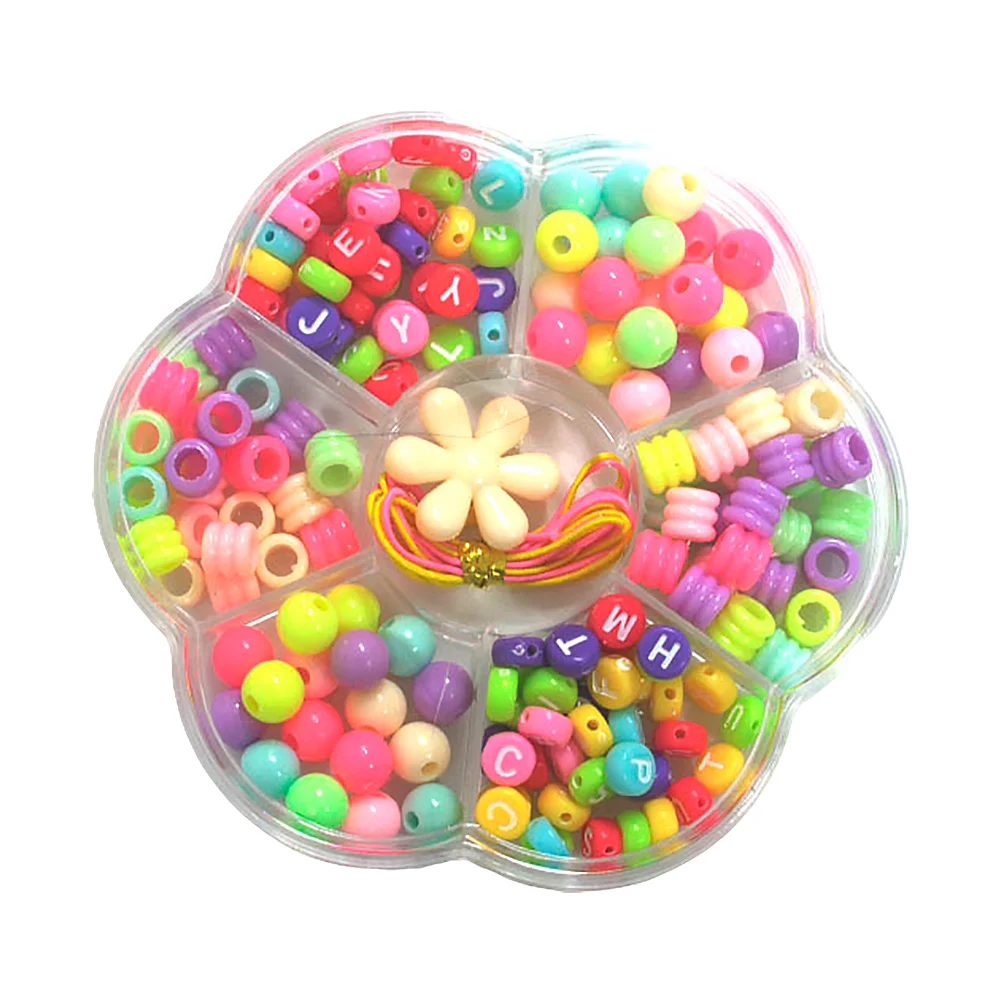 Estuche de cuentas chico con forma de flor para hacer pulseras, variedad de accesorios / wj-zc106
