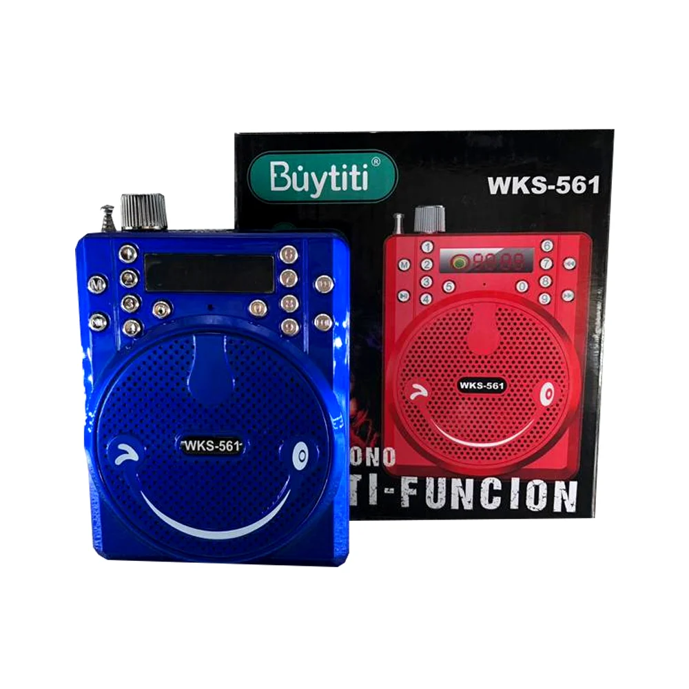 Bocina megafono bluetooth recargable con entrada usb y sd, detalle de sonrisa, variedad de colores / wks-561