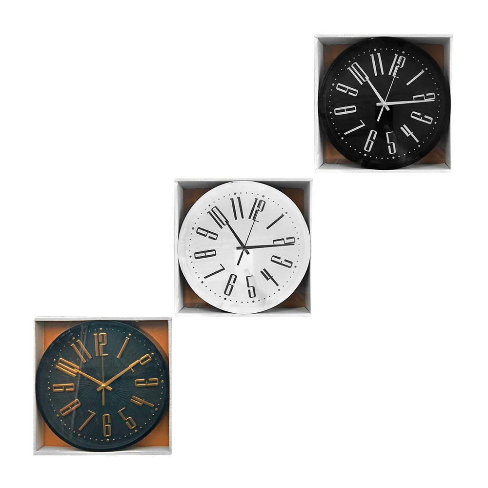 Reloj de pared redondo con detalle tipo relieve, 30cm, variedad de colores / wq15118