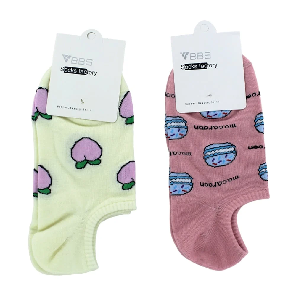 Par de calcetines cortos bbs con estampado para dama, variedad de modelos / 312288 / wq-8609