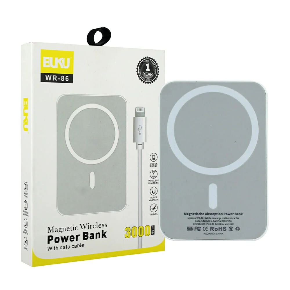 Power bank batería portátil inalámbrica para iphone 3000mah / wr-86