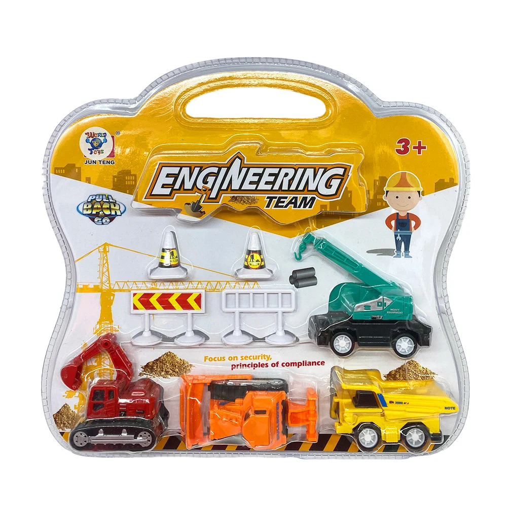 Set de 4 camiones de juguete para construcción con accesorios, variedad de modelos / engineering team / wt1035