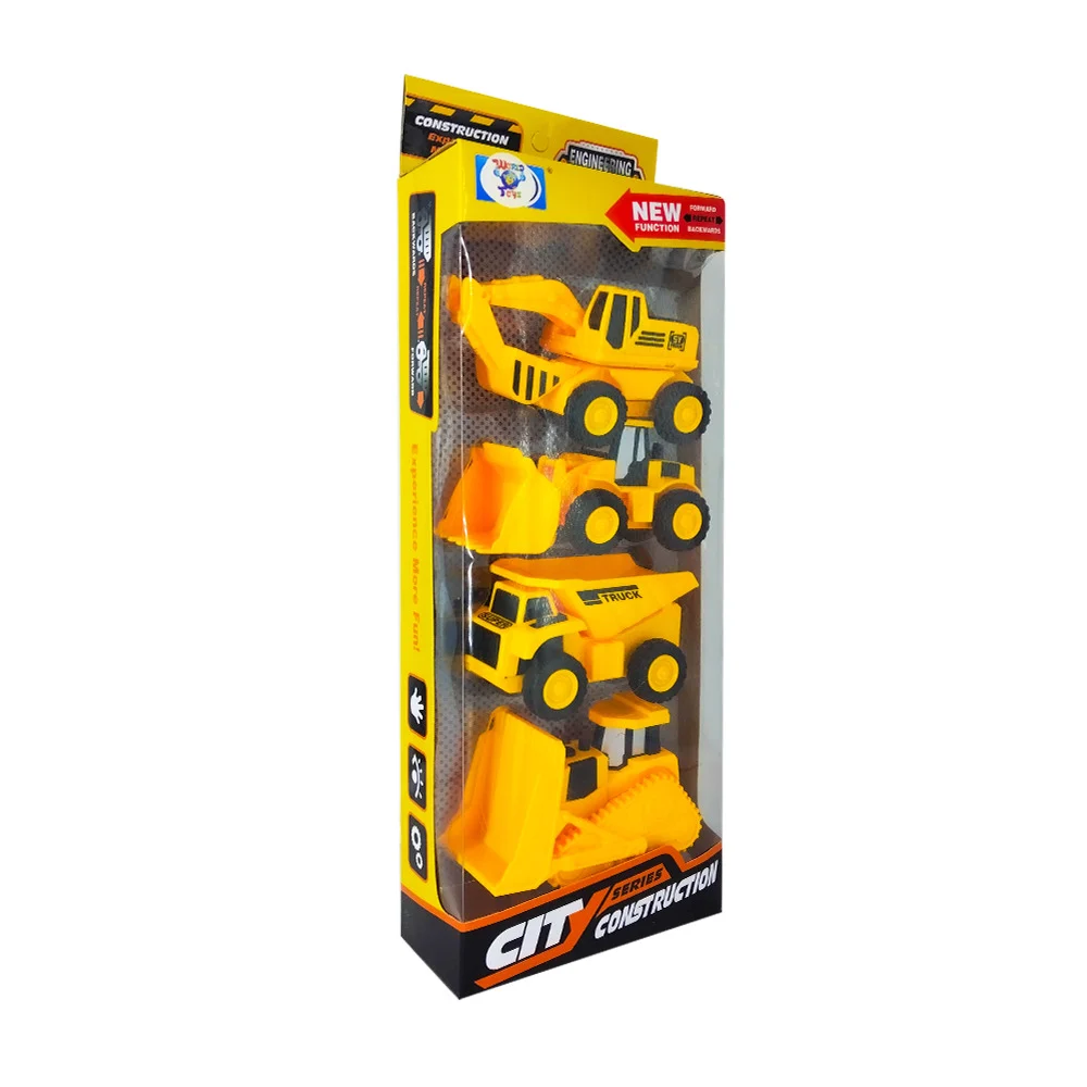 Set 4 mini carros camiones de fricción truck city series construction, variedad de modelos / 998-46d